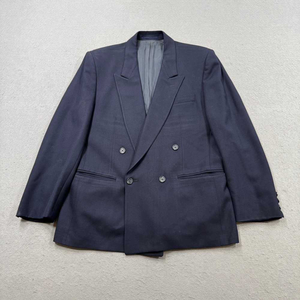 Givenchy Monsieur Blazer Men's 42R Navy Blue Virgin Wool Double Breasted Canada